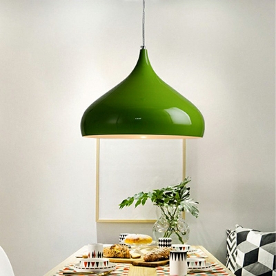 1 Light Teardrop Shade Hanging Light Modern Style Aluminum Pendant Light for Living Room