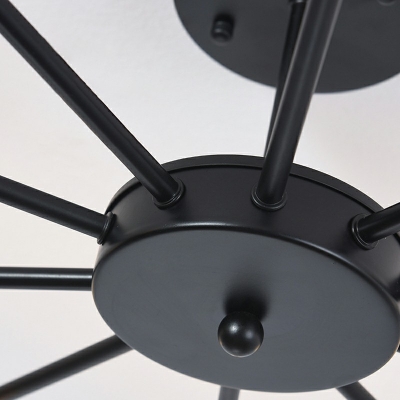 10-Light Sockets Chandelier Modern Style Exposed Shape Metal Drop Lamp