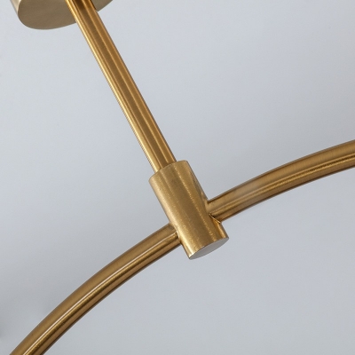 3-Light Hanging Chandelier Modern Style Curved Shape Metal Pendant Lighting Fixtures