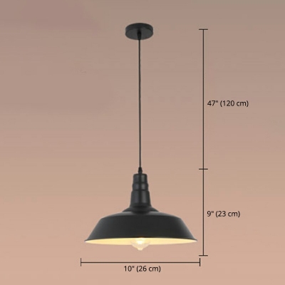 Black Cord Hung Pendant Light Vintage Industrial-Style Hanging Lights