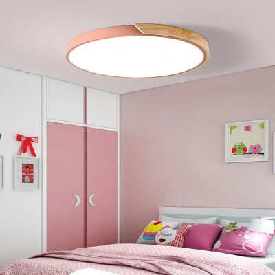 Contemporary Flush Ceiling Light Macaron Color Ceiling Light for Living Room Children's Room