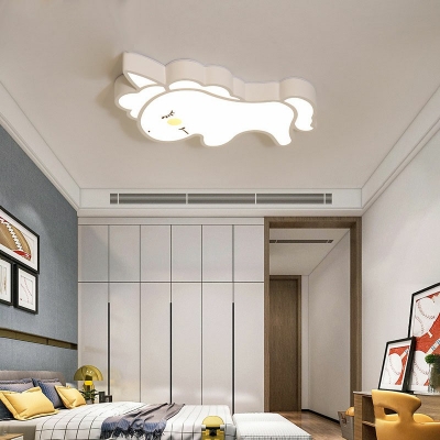 Creative Cartoon Unicorn Decorative Ceiling Lamp for Children's Bedroom