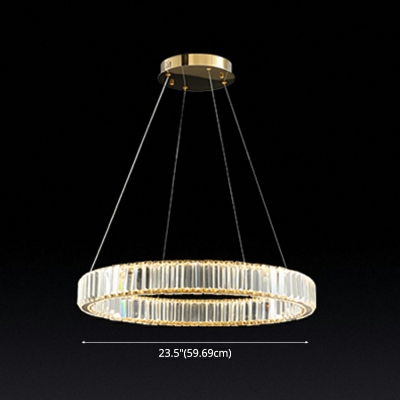 Crystal Rectangle Ceiling Suspension Lamp Contemporary Circular ​Chandeliers