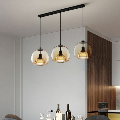 Globe Island Chandelier Lights Glass Contemporary Simple Dinning Room Pendant Lighting Fixtures