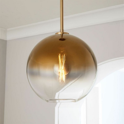 Industrial-Style Glass Globe Ceiling Light Mirrored Glass Pendant