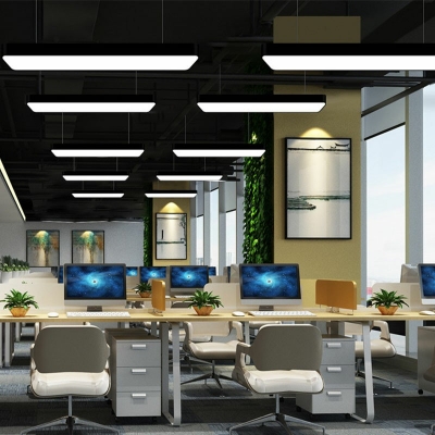 Minimalist Geometry Metal Flush Mount Light for Study Corridor and Office