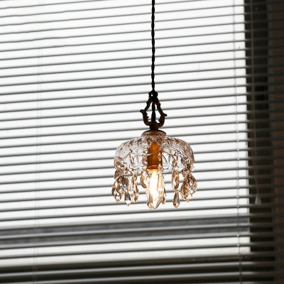 Modern Drop Pendant Crystal Pendant Light Fixture for Bedroom Living Room