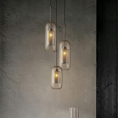 Nordic Style Glass Pendant Light Modern Style Cylinder LED Hanging Light for Bedside