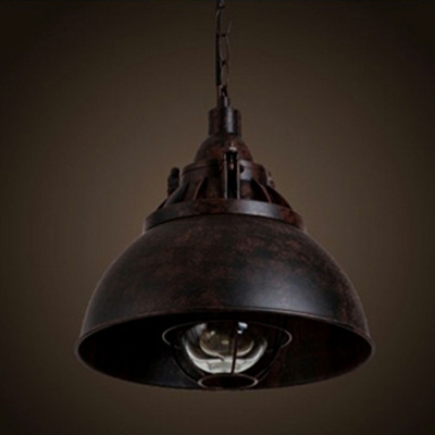 1-Light Ceiling Pendant ​Vintage Style Bowl Shape Metal Hanging Lights