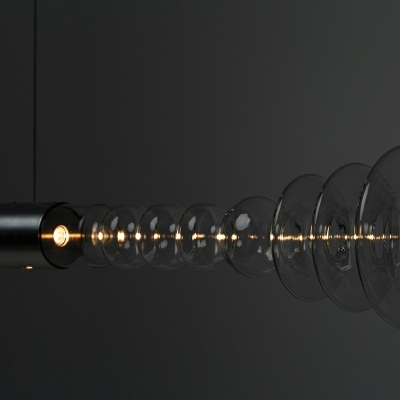 1-Light Island Lighting Minimal Style Linear Shape Glass Pendant Lighting
