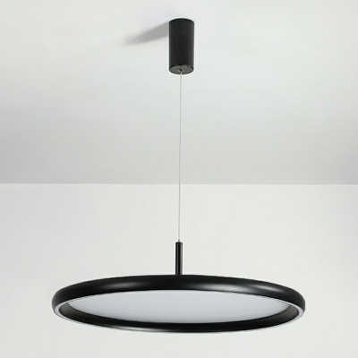 1-Light Pendant Light Fixtures Modern Style Round Plate ​Shape Metal Ceiling Lamp