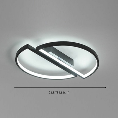 2 Lights LED Flushmount Light Modern Style Minimalism Metal Acrylic Celling Light for Bedroom