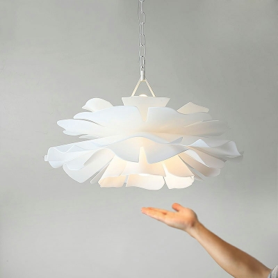 Flower White Chandelier Pendant Light Acrylic Modern Elegant 2 Light LED Hanging Chandelier