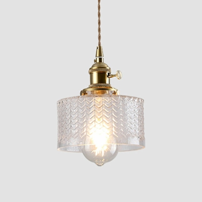 Grid Glass Drop Pendant  Glass Ceiling Light Contemporary Hanging Light for Bedroom