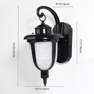 Industrial Style LED Wall Sconce Nordic Style Retro Metal Glass Wall Light for Courtyard