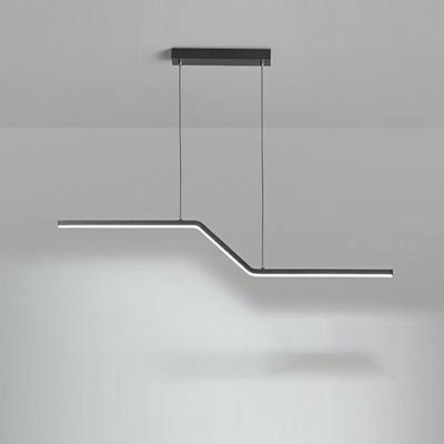 Metal Solid Island Lighting Modern Black Minimalism LED Pendant Light Fixtures for Dinning Room