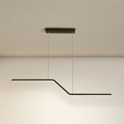 Metal Solid Island Lighting Modern Black Minimalism LED Pendant Light Fixtures for Dinning Room