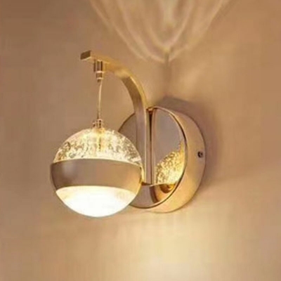 Modern Creative Crystal Ball Wall Sconce for Hotel Bedroom and Bedside