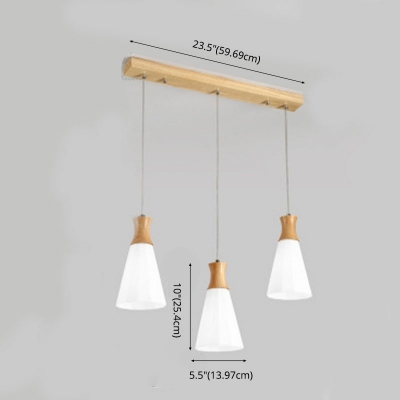 Modern Simple Down Lighting Wood Hanging Light Kit for Living Room Bedroom