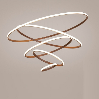 Modern Style LED Chandelier Light 5 Lights Nordic Style Metal Acrylic Circle Pendant Light for Living Room