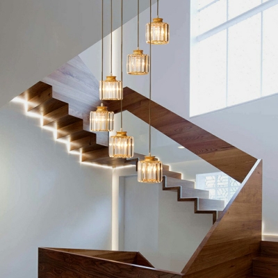 Modern Style Multi Light Pendant 6 Light Multi-Light Pendant Light for Stairs Living Room