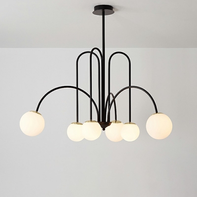 Postmodern Hanging Lights Metal 6 Head Chandelier for Bedroom Dining Table