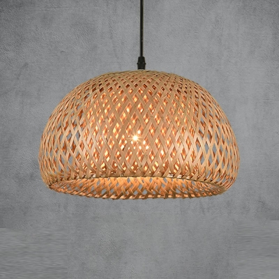 Southeast Asia Style Hanging Light Braided Rattan LED Pendant Light for Restraunt