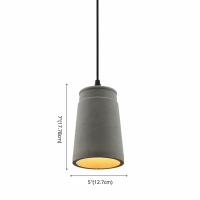 Teacup 1 Light Cement Modern Pendants Light Fixtures Minimalist Ceiling Light for Bedroom