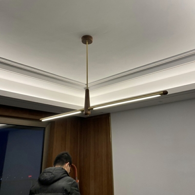 Ultra-Modern Island Wood Pendant Light Fixtures for Office Meeting Room