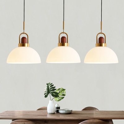 1 Light Bowl Shade Hanging Light Modern Style Glass Pendant Light for Living Room
