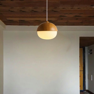 1 Light Bowl Shade Hanging Light Modern Style Metal Pendant Light for Dinning Room