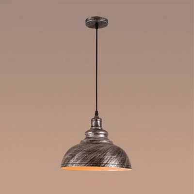 1-Light Ceiling Lights Weathered Loft Style Bowl Shape Metal Hanging Pendant Light