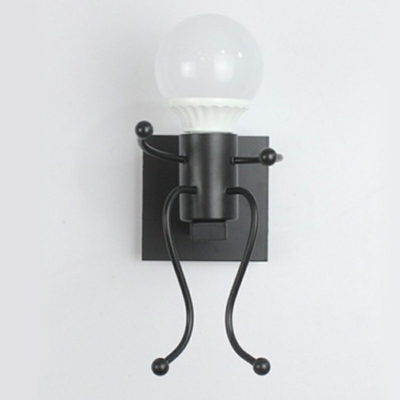 1-Light Wall Lighting Kids Style Bare Bulb Shape Metal Sconce Light Fixtures