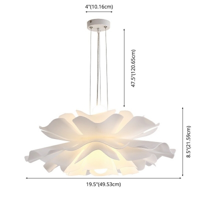 2-Light Pendant Lighting Modern Style Lotus Shape Metal Suspension Lighting