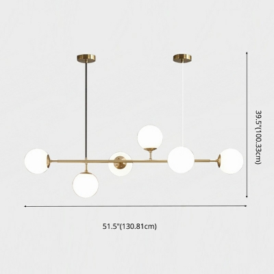 6-Light Hanging Chandelier Modernist Style Tube Shape Glass Pendant Lighting
