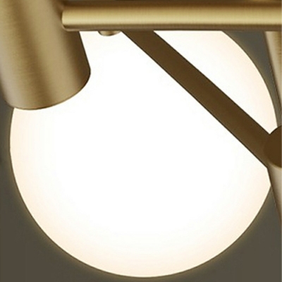 9-Light Ceiling Chandelier Modernist Style Modo Shape White Glass ​Pendant Lighting