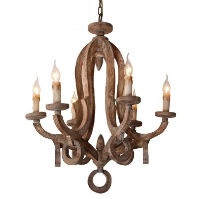 French Retro Chandelier 6 Head Ceiling Chandelier for Dining Room Living Room