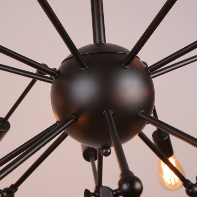 Industrial Style LED Chandelier Light 16 Lights Nordic Style Metal Spider Shaped Pendant Light for Bar