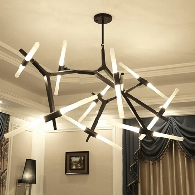 LED 20 Lights Contemporary Chandelier Lighting Fixtures Metal Living Room Pendants Lights