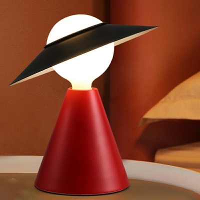 Minimalism Table Lamp Single Light White Glass Table Light for Bedroom