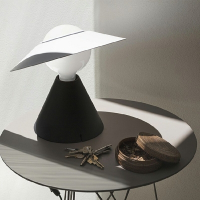 Minimalism Table Lamp Single Light White Glass Table Light for Bedroom