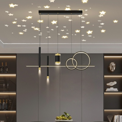 Modern Led Pendant Lights Slim Rectangular Linear Hanging Ceiling Light