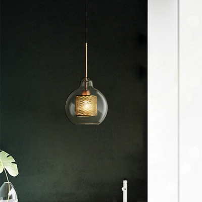 Modern Style Glass Pendant Light Minimalism Style Clear Hanging Light for Dinning Room