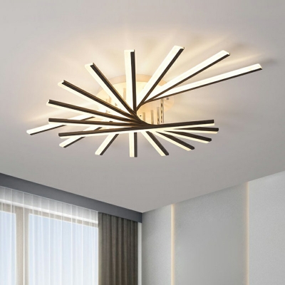 Modern Style LED Flushmount Light 9 Lights Nordic Style Minimalism Linear Celling Light for Living Room
