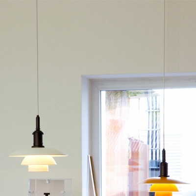 Nordic Style Glass Pendant Light Multi-Layer LED Hanging Light for Bedside