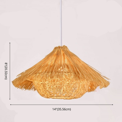 Southeast Asia LED Pendant Light Modern Style Hand-made Rattan Hanging Light for Homestay