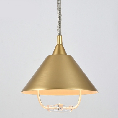 1-Light Down Mini Pendant Minimal Style Cone Shape Metal Hanging Light