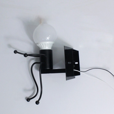 1-Light Wall Lighting Kids Style Bare Bulb Shape Metal Sconce Light Fixtures