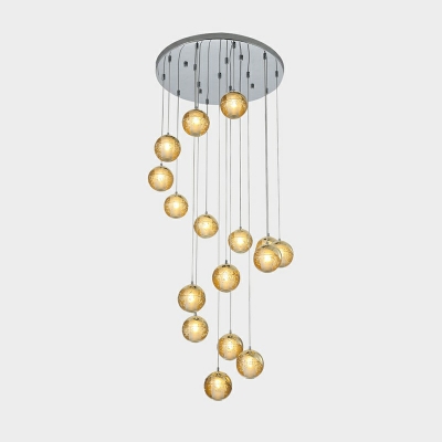 16 Lights Cluster Pendant Modern Iron and Acrylic Shade Cluster Pendant Light for Kitchen