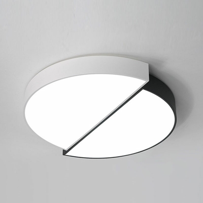 2-Light Ceiling Fixture Modern Style Round Shape Metal Led Flush Light